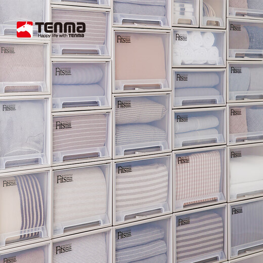 Tenma Japanische Tianma-Schublade Aufbewahrungsbox Kunststoff extra großer Aufbewahrungsbox Kleidungsschrank Aufbewahrungsbox Aufbewahrungsbox F3923-Khaki-Made in Japan Heißverkauf