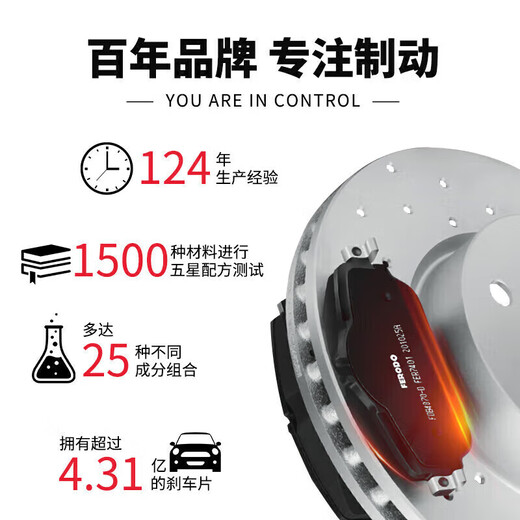 Ferodo ceramic brake front plate is suitable for Mercedes-Benz C series/Benz E series/Benz GLA series FDB4870-D