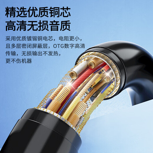 Good Shepherd Sound Card Live Microphone OTG Data Cable Live Sound Card Cable Apple Android Adapter High-Fidelity Side Adapter Cable Charging and Live Broadcasting Audio Cable Sound Card OTG Cable Type-C - Suitable for P300 and other lighting special editions