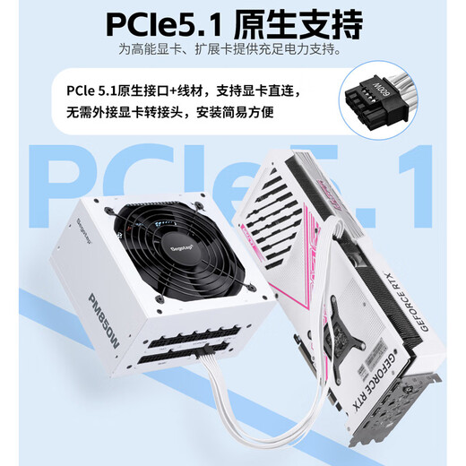 Xingu (segotep) PM850W platinum full module power supply white (platinum gold/ATX3.1 supports 5070Ti/5060Ti graphics card/14cm short shell body) desktop chassis power supply