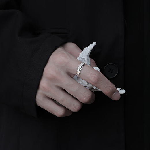 Fat Donglai's same high-quality Pixiu silver ring S925 sterling silver transfer ring for men and women, domineering and fashionable Pixiu ring (opening design) + safety card, opening adjustable