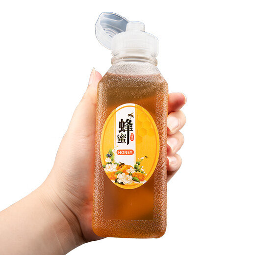 彩芷蜂蜜挤压分装瓶装蜂蜜专用空瓶食品级密封瓶便携塑料蜂蜜罐子6231 500mL蜂蜜瓶*5只【约装650g蜂蜜】