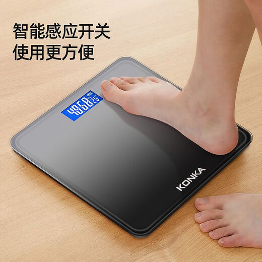 康佳电子秤家用体重秤充电款人体秤称重精准高精度智能人体健身减肥运动健康称重体脂秤 【星空紫】+充电款+可测室温