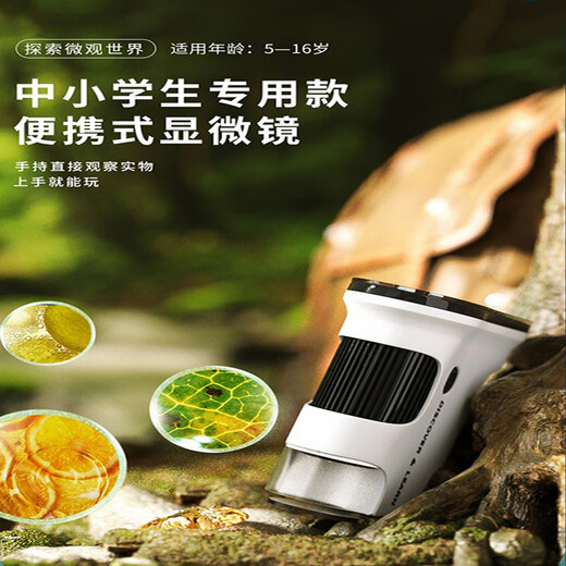 柏德士儿童玩具生日礼物男童女孩8-12小学生益智玩具3-7岁显微镜礼物 【白-顶配版】含标本10枚