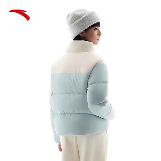 安踏速暖羽绒服丨女短款三防奶糕面包服女士冬季保暖加厚外套立领棉服