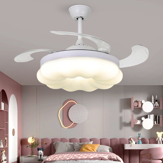 XMSJ Kinderzimmer Unsichtbares Lüfter Licht Modernes einfaches Wohnzimmer Schlafzimmer Dining Studie LED LED LEGING Variable Variable Lüfter Kronleuchter 9922 Modell 42-Zoll