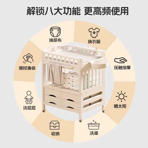 Chuangjingyi wählt mobile Crib Meigao Bärenwindel Tabelle Baby Touch Care Table Crib Zwei-in-Eins-Windel-Änderung Dual-Verwendung-Windel-Tabellenrahmenstruktur_Other_Assembly