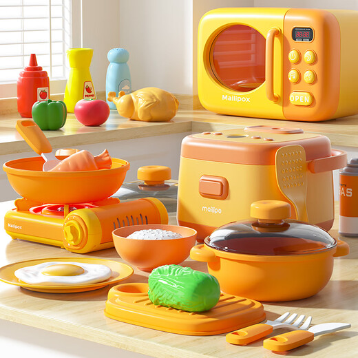 Mailobao Mailipox Cocina para niños Caja de regalo de juguete para niñas Refrigerador de arroz para el hogar Regalo de vacaciones de cumpleaños para niñas