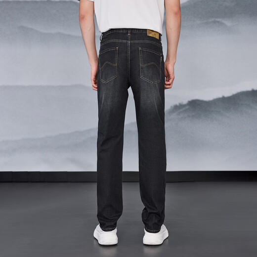 HAILAN HOME (HLA) Jeans droits hommes 25 printemps et montagne d'été pas de pantalons haute série Men Spring Black Cow Transition Color (Dark) 04 33 175/84A Recommandé 135 ~ 142jin [Jin est égal à 0,5 kg]