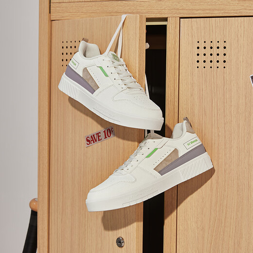 361-Grad-Brettschuhe Low Top Damenschuhe 2023 Frühling Neues Leder wasserdichte Schüler Leicht weiße Schuhe Sport Casual Schuhe Frauen Feder Weiß/Weizenbraun 6623 35