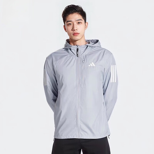 阿迪达斯 （adidas）外套男2025年秋季健身训练跑步连帽防风休闲夹克运动服IN1483 IN1484 L