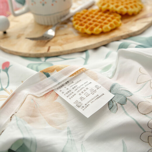 Grace 100% pure cotton 1.2 meters dormitory bed three-piece set four-piece set bed sheets and quilt cover single and double quilt cover bed sheets Mange Yayun rice 2m sheet four-piece set/quilt cover 220*240cm