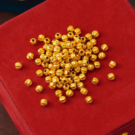 CEENIU Fat Donglai's same style 18k gold loose beads 18K gold accessories diy ancient pharaoh gold pumpkin small partition No. 1 18K gold partition beads (about 0.045 grams)