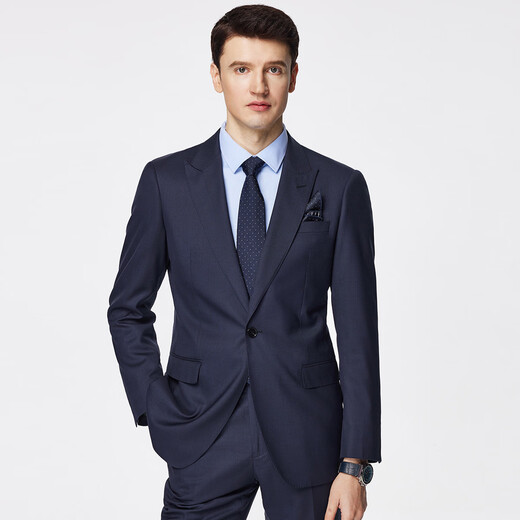 Shanshan Light Luxury Wool Suit Men's New Business Casual Suit Two-piece Groom and Best Man Wedding Dress Royal Blue L 175/92A-175/82A