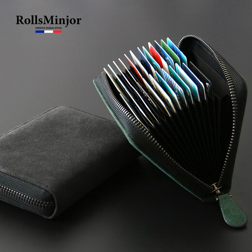 Rollsminjor UK Multi-carte Pack Pack de cartes de permis de conducteur masculin Clif de carte Banque Clip de grande capacité Anti-démagnétisation Exquise Document Pack 24 Card Card Pack - Advanced Gray 24