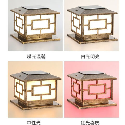 Xuan Kashi Solarzaun Hofsäulenkopflampe Torsäule Wandlampe Zimmer im Freien wasserdicht Villa Haushalt superheller Stromanschluss 25 cm verdickte schwarze Solarenergie (vier Farben mit doppeltem Verwendungszweck)