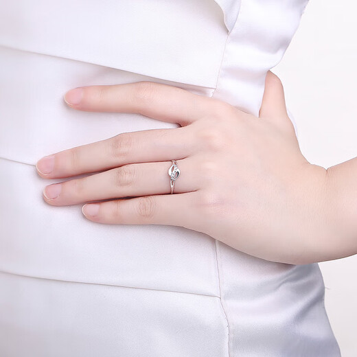 Saturday Fortune PT950 platinum ring for women, fashionable live mouth PT012120, about 2.83g, live mouth No. 13 birthday gift