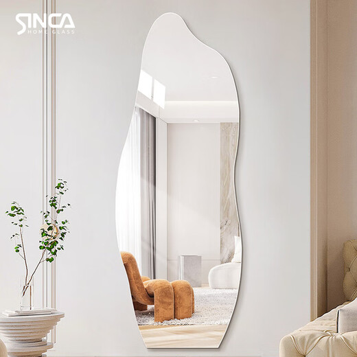 Sinca [livraison de porte, installation de paquet] Miroir de vinaigrette simple forme spéciale miroir mural miroir à corps complet miroir mural 50 * 120cm [suspension murale] Miroir en argent sans cuivre haute définition en cuivre