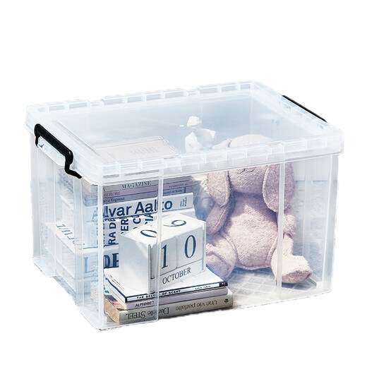 Muranoel transparent storage box right-angle thickened compression storage box food-grade plastic box household large clothing storage box anti-pressure thickened right-angle box-80#L-outer size 65* food-grade material + thickened right angle