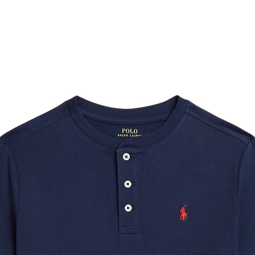 Polo Ralph Lauren Boys' Classic Cotton Jersey Short-Sleeve Henley 410-Dark Blue XL