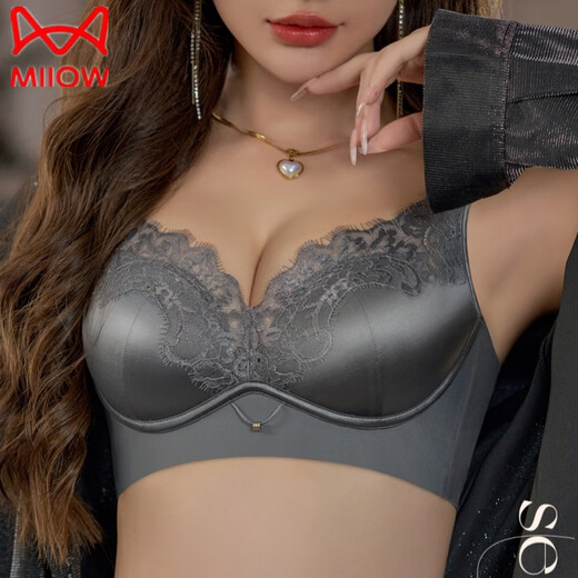 Catman (Miiow) Bra Bra Bra Small Bra Top Top опоры без стального кольца сгущенным атласным глянцевым бюстгальте