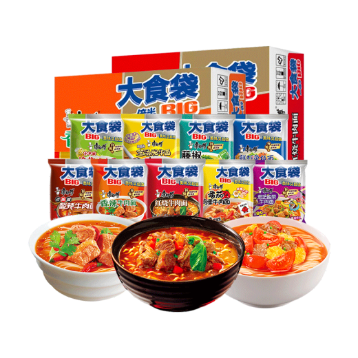 Master Kong Instant Nudeln Big Food Bag 12 Taschen ganze Box würzig, saure und würzige geschmorte Rindfleischnudeln Instant Nudeln Instant Snacks. Wählen Sie 5 Beutel - zufällig ohne Kommentare gesendet (695G)