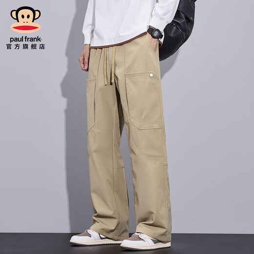 大嘴猴（paul frank）本命新年战袍潮牌工装裤男秋季宽松运动休闲裤男装百搭新款长裤子 9885H卡其色【官方正品】 L 【建议100-120斤】