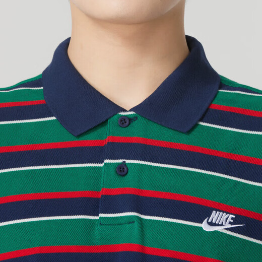 耐克（NIKE）短袖男子夏季新款跑步训练休闲快干舒适透气POLO衫翻领上衣T恤 FN3897-410深藏青/白 S