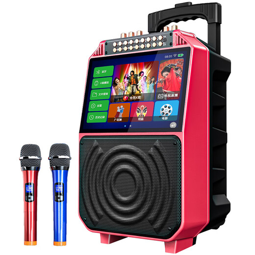 Jinzheng square dance audio with display screen wireless microphone Bluetooth home ktv singing karaoke karaoke machine integrated video outdoor trolley speaker outdoor audio 1033 21# Bluetooth version (without microphone) + 64G USB flash drive