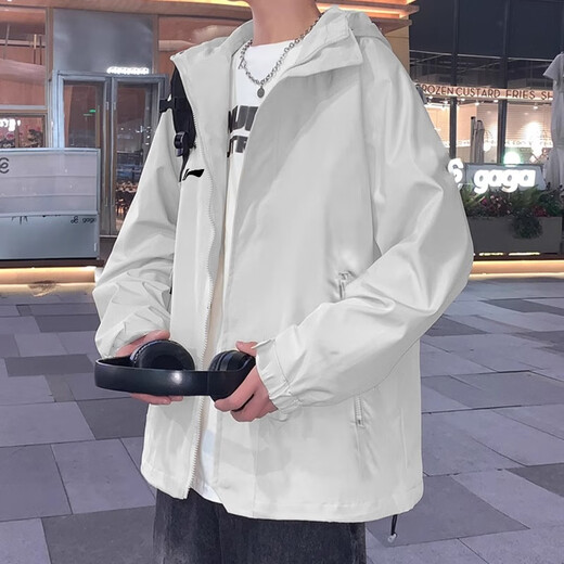 李宁风衣外套2024健身系列秋季男款休闲防风连帽运动服防泼水百搭上衣 黑色 AFDT753-1 L