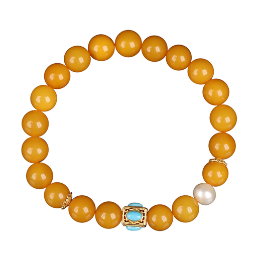 OUCERNY beeswax bead bracelet natural amber Buddha beads beeswax pearl diy multi-treasure bracelet Chinese Valentine's Day gift
