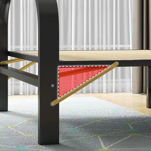 Xingkai Klappbettblätter für Home Office Lunchpause Doppelte Holzbettbrett Einfache Begleitbett Campbett BGC866 [Stille Verstärkung] 1,2*2 Meter schwarz
