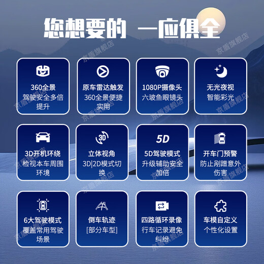 Jingdun is suitable for Dongfeng Peugeot 408/508/308/4008/5008 360-degree panoramic image system. 17-24 25 Peugeot 5008 360-panoramic image 5D. The whole car is equipped with a dash recorder for reversing HD.