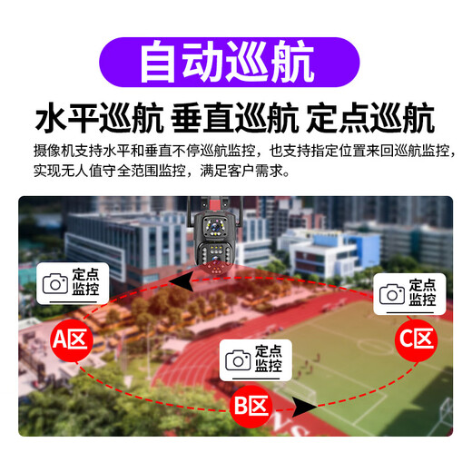 Ruishiwei HD-Doppelkamera-Überwachung im Freien, wasserdichter Heimmonitor, 360 Grad, kein toter Winkel, mit Nachtsicht, Panorama-Sprachvideo, Mobiltelefon, abgelegenes, ländliches Zuhause, kabellose Außenkugel, Doppelkamera, WLAN, Akkulaufzeit, Version 128, Speicherkarte