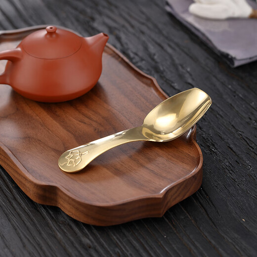 Betfair pure brass high-end tea spoon tea shovel household tea spoon Kung Fu tea set accessories copper tea spoon tea ceremony tea set brass lotus tea spoon