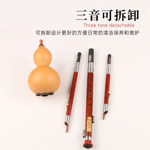 Bainuo Instrument de musique original Hulusi Natural Hulusi pour adultes, performances professionnelles clés de B-flat, élèves des écoles élémentaires, débutants C-Key, bouche dure, pipe en bois noir, C-Key [ensemble complet de cadeaux]