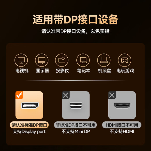 山泽DP线1.4版8K高清4K/2K240/165HzDisplayPort电脑接显示器游戏电竞连接线1.5米兼容DP1.2 DP15