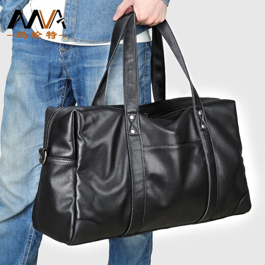 Walker Shop Brand Travel Bag Travel Bold de gran capacidad Top Capeta Vaceta de vaca Manso Mano de negocios Bolsa de equipaje Negro Negro 0L Regalo de regalo