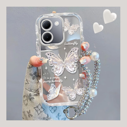 The best choice is suitable for vivoY100i mobile phone case y93s new Y78m mirror y77e all-inclusive Y72t small fresh butterfly y36ins style y30 creative women's fall-proof Y10 protective case Y3 k846 blue butterfly vivo Y33T