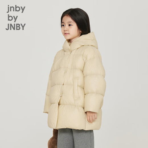 
jnby by JNBY Jiangnan cloth children's clothing autumn and winter down jacket thickened warm soft hooded boys, girls and children 1NAC12610 748 light bean yellow 130 cm