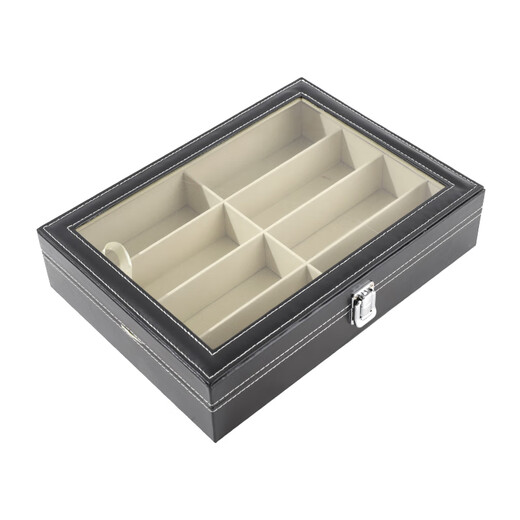 
Large leather sunroof multi-grid glasses storage box three-layer 18-grid sunglasses display box glasses collected black single-layer 8-grid glasses box