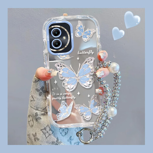 
My choice is suitable for Honor 100 mobile phone case 90pro new 80GT mirror ins style 70 all-inclusive butterfly 60SE bracelet 50 small fresh 30S creative anti-fall 20 youth version protection soft k846 blue butterfly + bracelet Honor 30 Pro