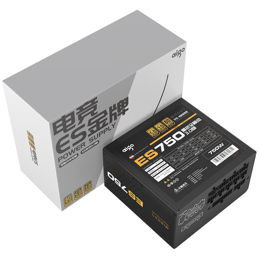 爱国者ES系列金牌台式主机台式机电脑电源 ATX/单路12V/全电压 ATX3.0 黑ES 750W金牌全模组
