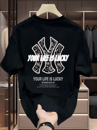 NY-NYC T-shirt de coton américain de style américain de haute qualité pour hommes et femmes lâches d'été