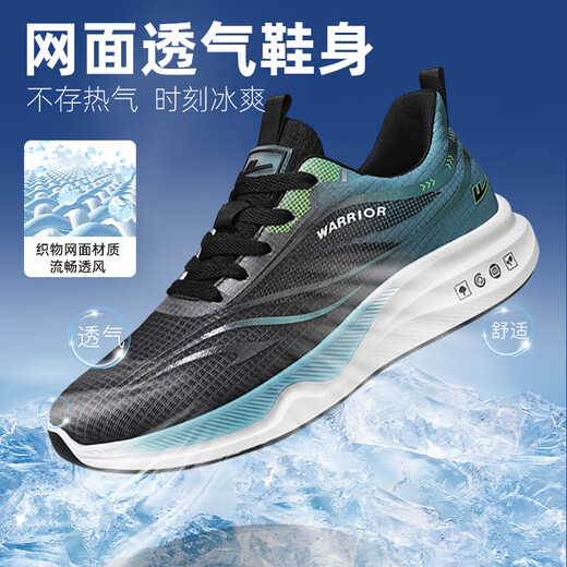 Huili Herrenschuhe Sommer Soft Soft Sneakers Herren atmungsbezogene vielseitige Laufschuhe Anti-Slip Black Lake Blue 41