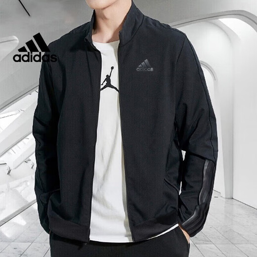 阿迪达斯（adidas）男装运动套装 健身休闲时尚开襟立领夹克外套宽松收口针织长裤 H12217+GK9226 S/175【建议体重110-120斤】