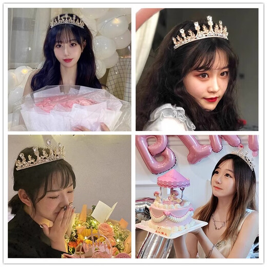 Muqian birthday crown tiara for girls 18 years old coming of age crown headband children's high-end little princess queen yellow crown pure handmade pearl crown