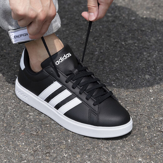 阿迪达斯 （adidas）休闲鞋男鞋女鞋2025夏季新款运动鞋GRAND COURT 2.0低帮轻便板鞋 GW9196黑色 39