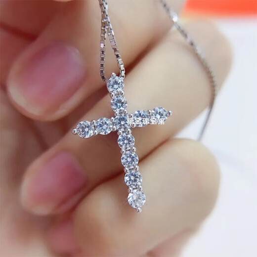 Tokishima platinum pendant men's PT950 platinum moissanite necklace pendant ten platinum cross small single pendant x D-E/pole LC/flawless under the mirror