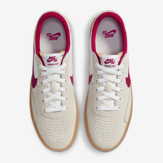 
Nike (NIKE) men's shoes 2025 summer SB HERITAGE VULC low top cushioning sneakers lightweight and breathable casual shoes CD5010-100 meters white and red 43